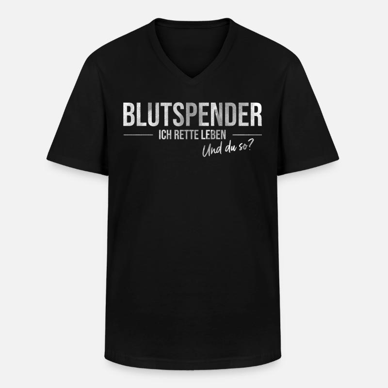 Blutspender- Lebensretter - Und du so? - Männer-T-Shirt mit V-Ausschnitt - Schwarz