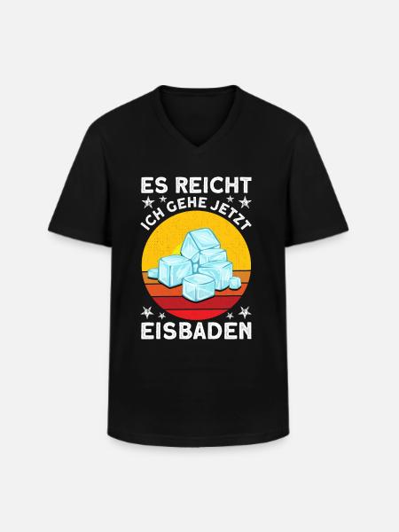 Eisbader Eisbaden Kaltduscher - Männer-T-Shirt mit V-Ausschnitt - Schwarz