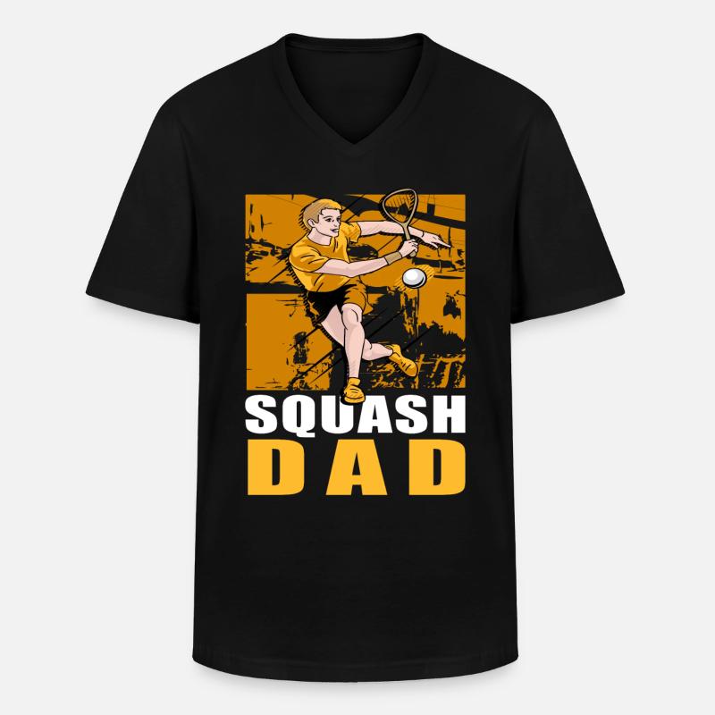 Squash Dad - Männer-T-Shirt mit V-Ausschnitt - Schwarz