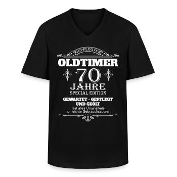 70. Geburtstag Mann 70 Jahre Geschenk - Männer-T-Shirt mit V-Ausschnitt - Schwarz - Vorne - AI Model Male 178 dark (178cm)