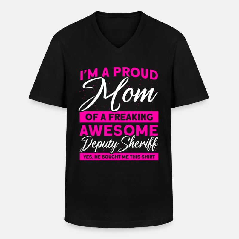 Stolze Mama Hilfssheriff Mama Mutter - Männer-T-Shirt mit V-Ausschnitt - Schwarz