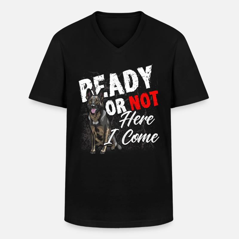 Deutscher Schäferhund Polizeihund Polizei Hund - Männer-T-Shirt mit V-Ausschnitt - Schwarz