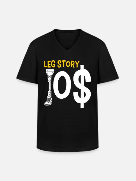 Handicap Amputee Amputation Prosthetic Leg - Men's V-Neck T-Shirt - black