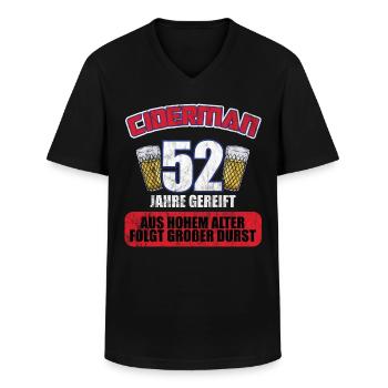Ciderman 52 Jahre Geburtstag Apfelwein Äppelwoi - Männer-T-Shirt mit V-Ausschnitt - Schwarz - Vorne - AI Model Male 178 dark (178cm)