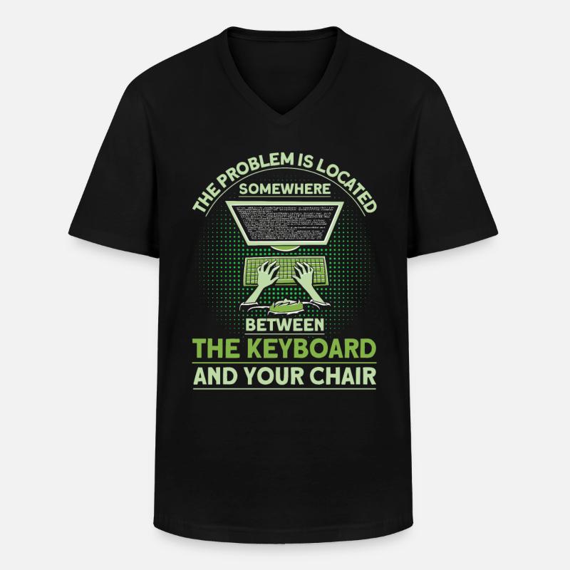 The problem is localized sysadmin - Men's V-Neck T-Shirt - black