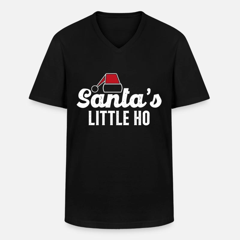 Kleiner Ho de Santa - Männer-T-Shirt mit V-Ausschnitt - Schwarz