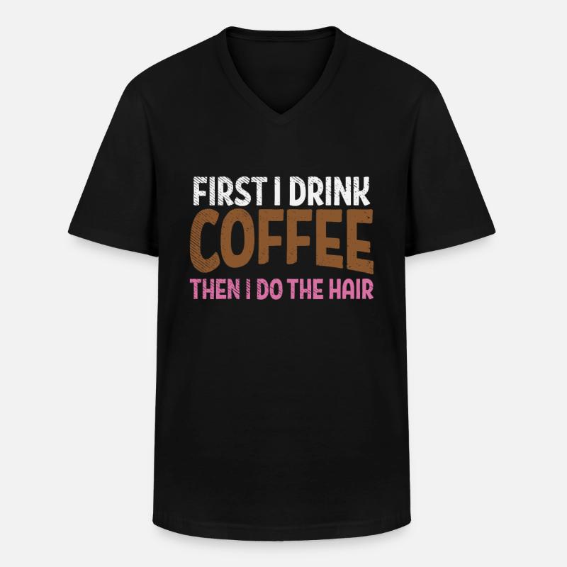 Coiffeur Café Coiffeur - T-shirt col V Homme - noir