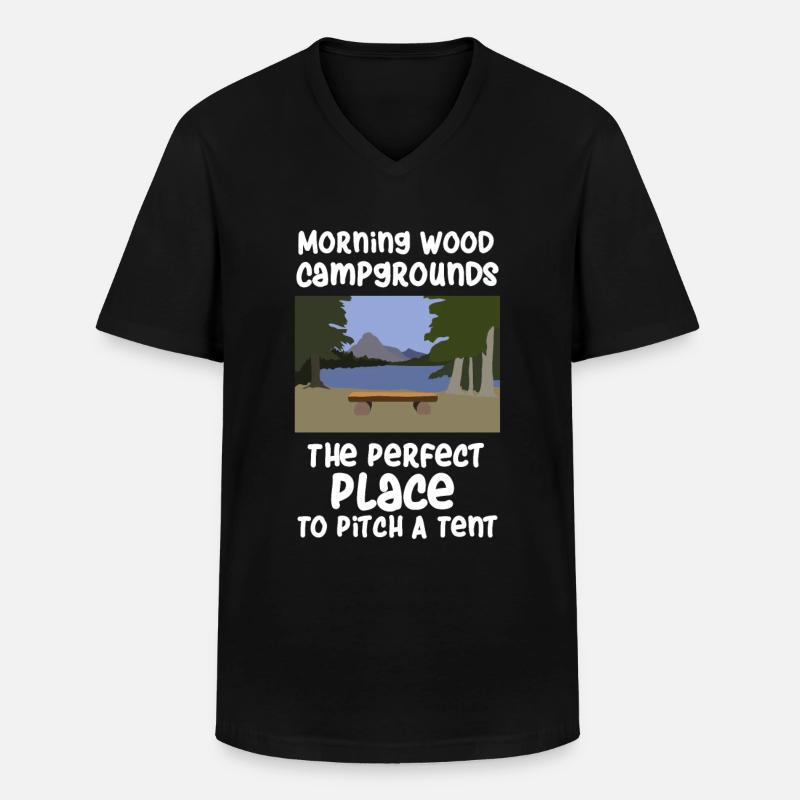 Camping Spruch Zelten - Männer-T-Shirt mit V-Ausschnitt - Schwarz