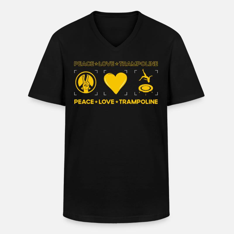 Peace Love Trampolin - Männer-T-Shirt mit V-Ausschnitt - Schwarz
