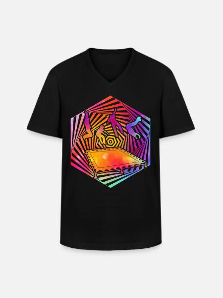 Trampoline - T-shirt col V Homme - noir