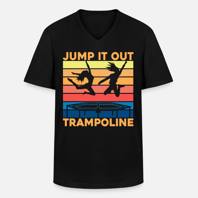 Herausspringen Trampolin - Männer-T-Shirt mit V-Ausschnitt - Schwarz