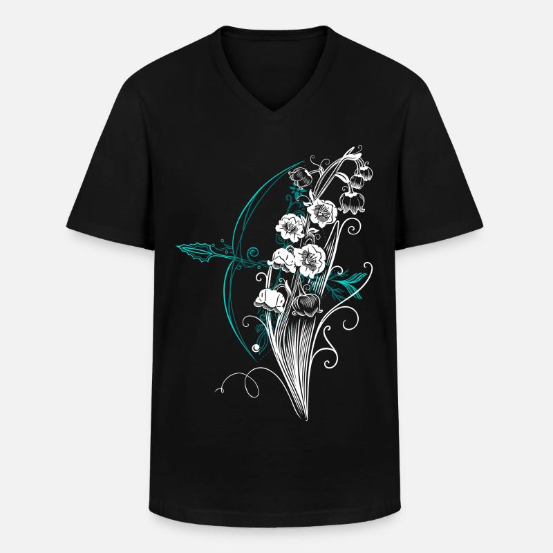 Maiglöckchen Pfeil Bogen - Männer-T-Shirt mit V-Ausschnitt - Schwarz