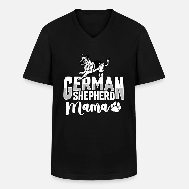 Deutscher Schäferhund Mama - Männer-T-Shirt mit V-Ausschnitt - Schwarz