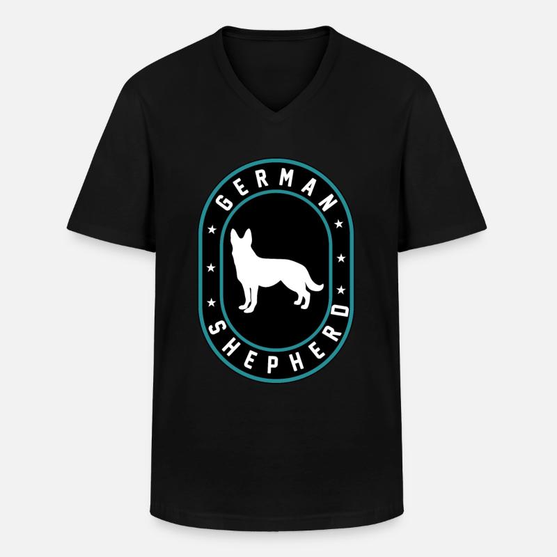 Deutscher Schäferhund - Männer-T-Shirt mit V-Ausschnitt - Schwarz