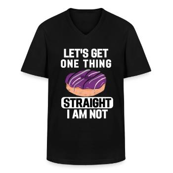 Ace Pride Month Donut LGBTQ Geschenk Asexuell - Männer-T-Shirt mit V-Ausschnitt - Schwarz - Vorne - AI Model Male 178 dark (178cm)