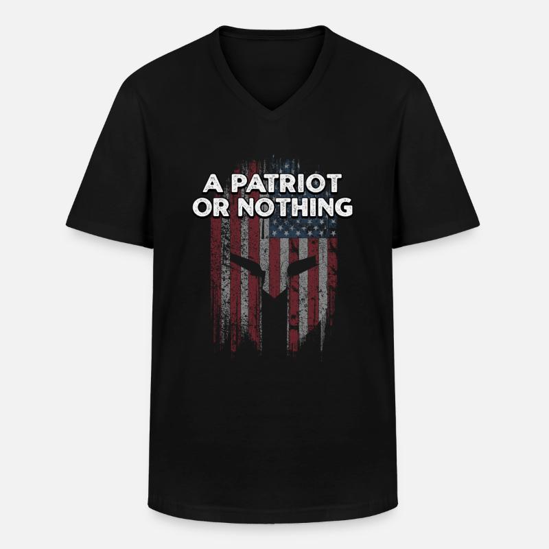 Ein Patriot oder nichts Patriotisches 4. Juli - Männer-T-Shirt mit V-Ausschnitt - Schwarz