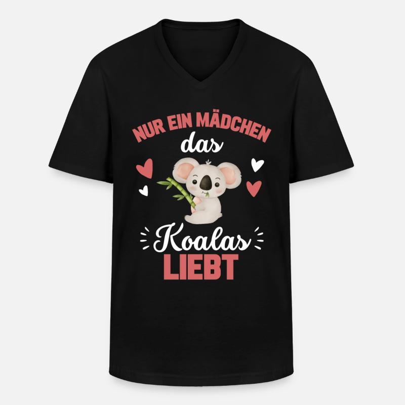 Koala Mädchen - Männer-T-Shirt mit V-Ausschnitt - Schwarz