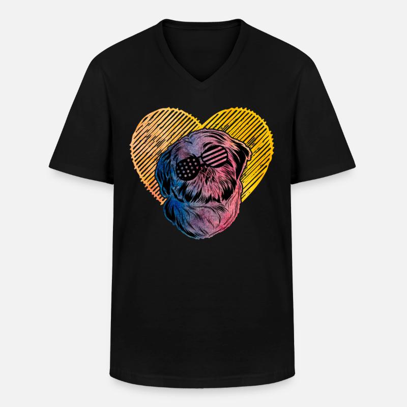 Shih Tzu - Männer-T-Shirt mit V-Ausschnitt - Schwarz