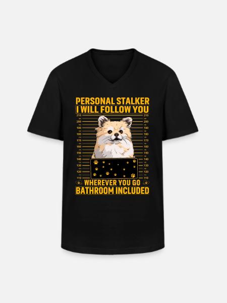 Pomeranian Funny Saying - Men's V-Neck T-Shirt - black