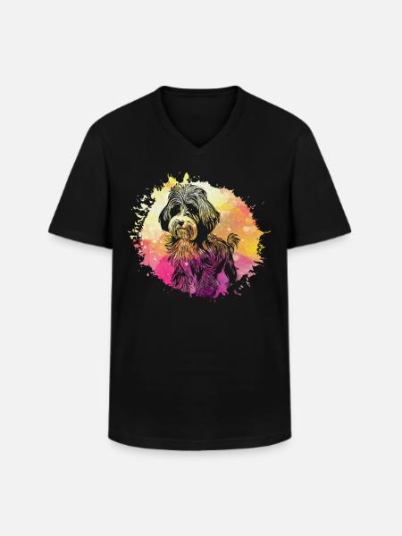 Havanese Retro - Men's V-Neck T-Shirt - black