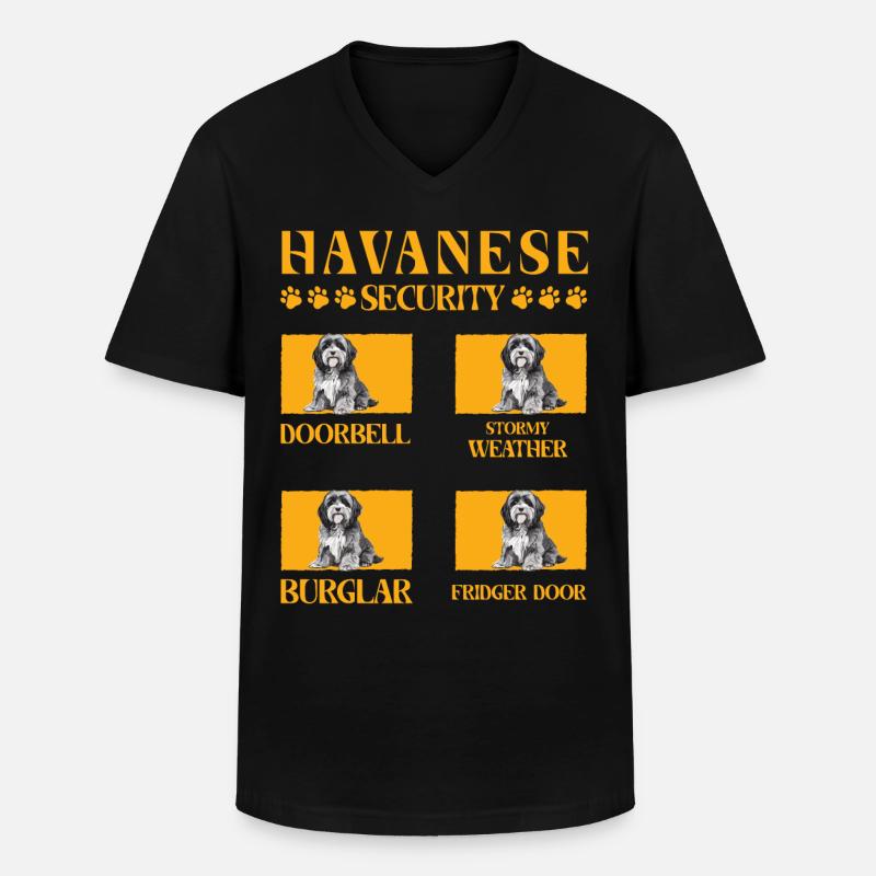 Havanese Security - Männer-T-Shirt mit V-Ausschnitt - Schwarz