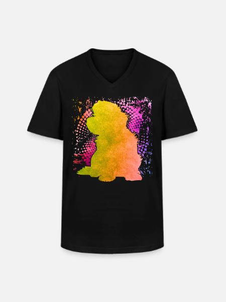 Havanese Retro - Men's V-Neck T-Shirt - black