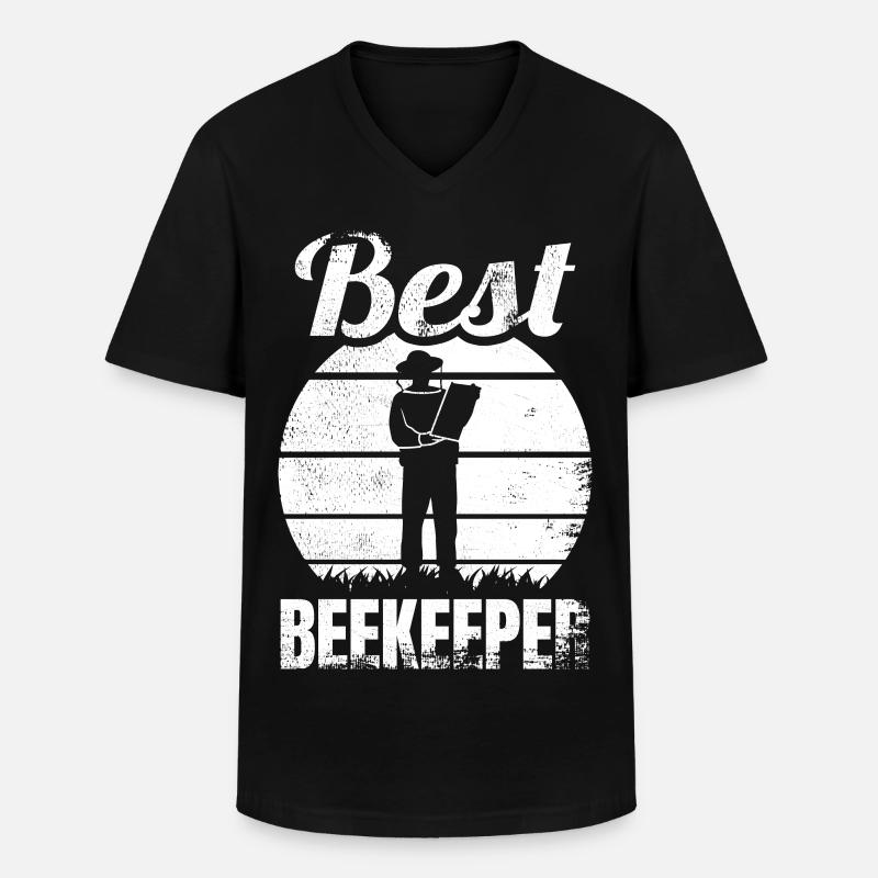 Lustiger Imker - Männer-T-Shirt mit V-Ausschnitt - Schwarz