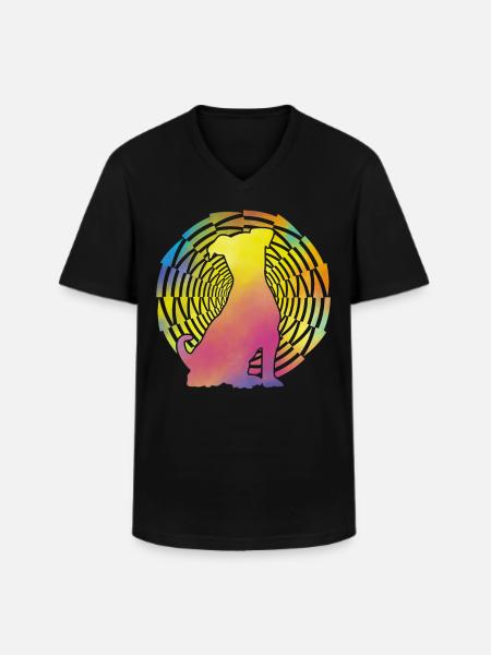 Jack Russell - Men's V-Neck T-Shirt - black