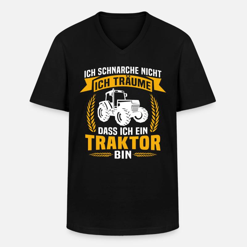 Ich Ein Traktor Bin - Männer-T-Shirt mit V-Ausschnitt - Schwarz
