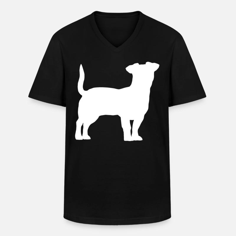 Jack Russell Terrier - Männer-T-Shirt mit V-Ausschnitt - Schwarz