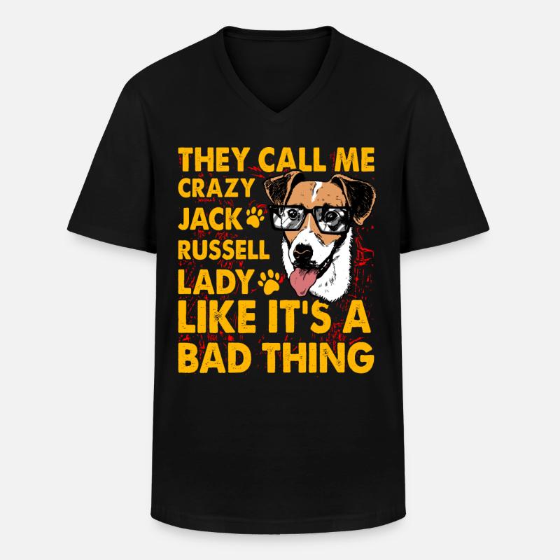 Jack Russell Lustiger Spruch - Männer-T-Shirt mit V-Ausschnitt - Schwarz
