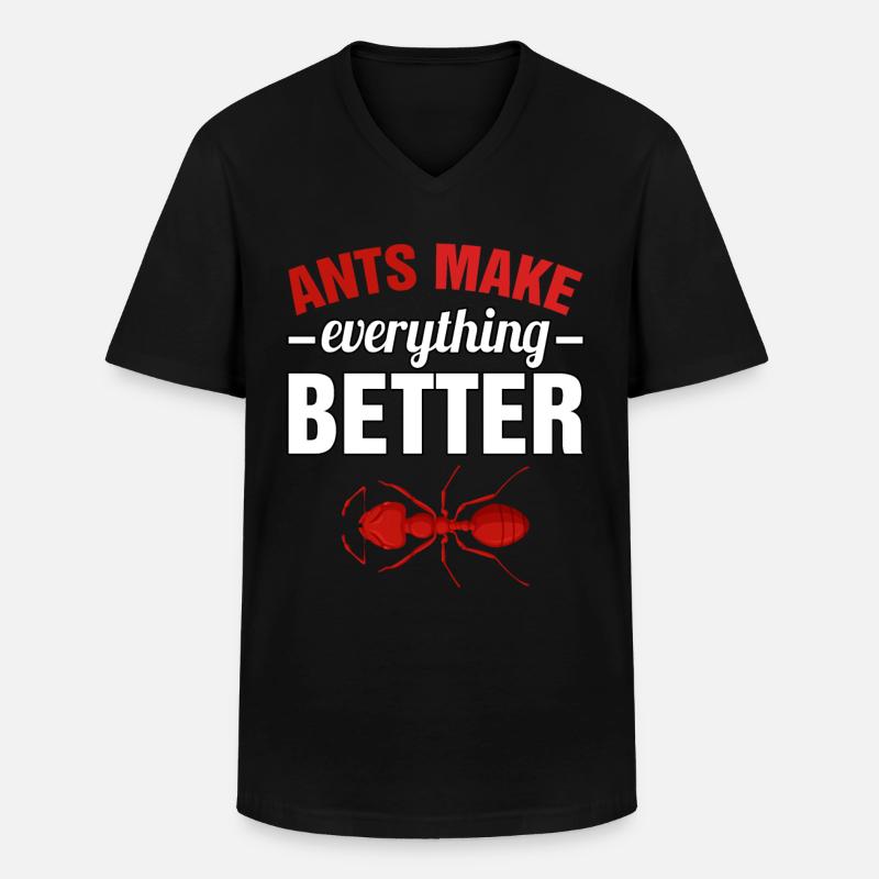 Ants make everything better - Männer-T-Shirt mit V-Ausschnitt - Schwarz