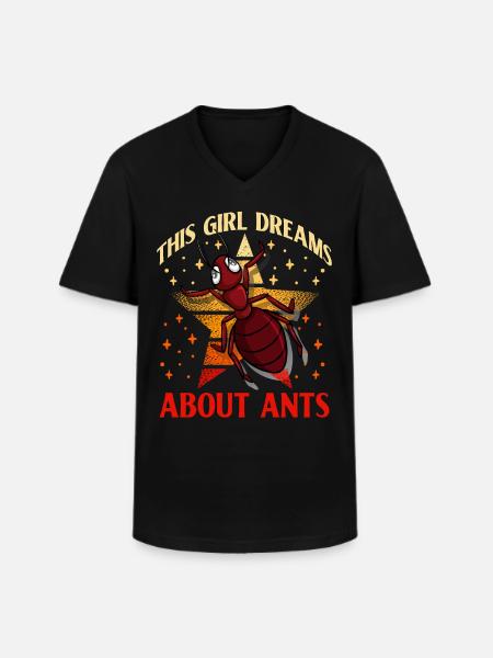 This Girl dreams about Ants - Men's V-Neck T-Shirt - black