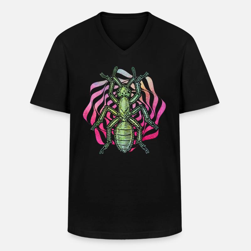 Ameise - Männer-T-Shirt mit V-Ausschnitt - Schwarz