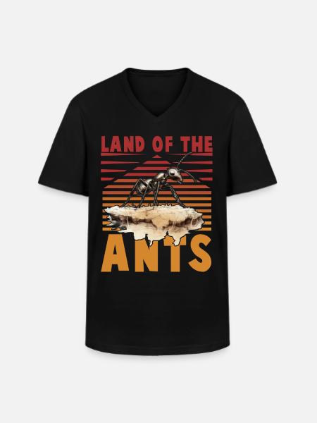 Land of the Ants - Men's V-Neck T-Shirt - black