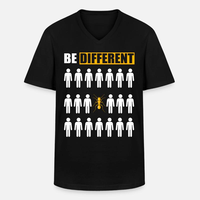 Be Different Ameise - Männer-T-Shirt mit V-Ausschnitt - Schwarz
