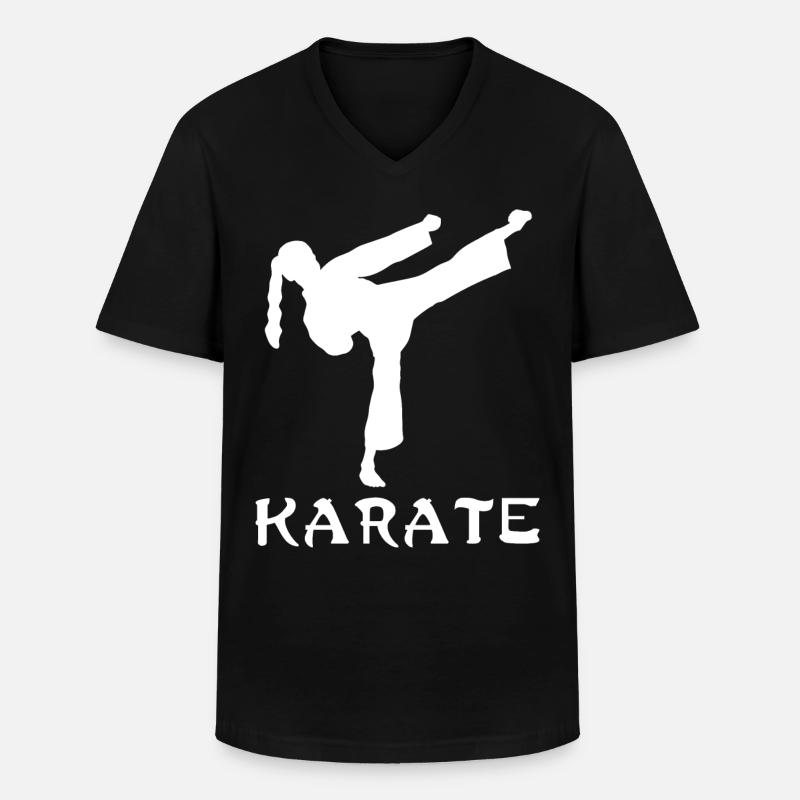 Karate - Männer-T-Shirt mit V-Ausschnitt - Schwarz