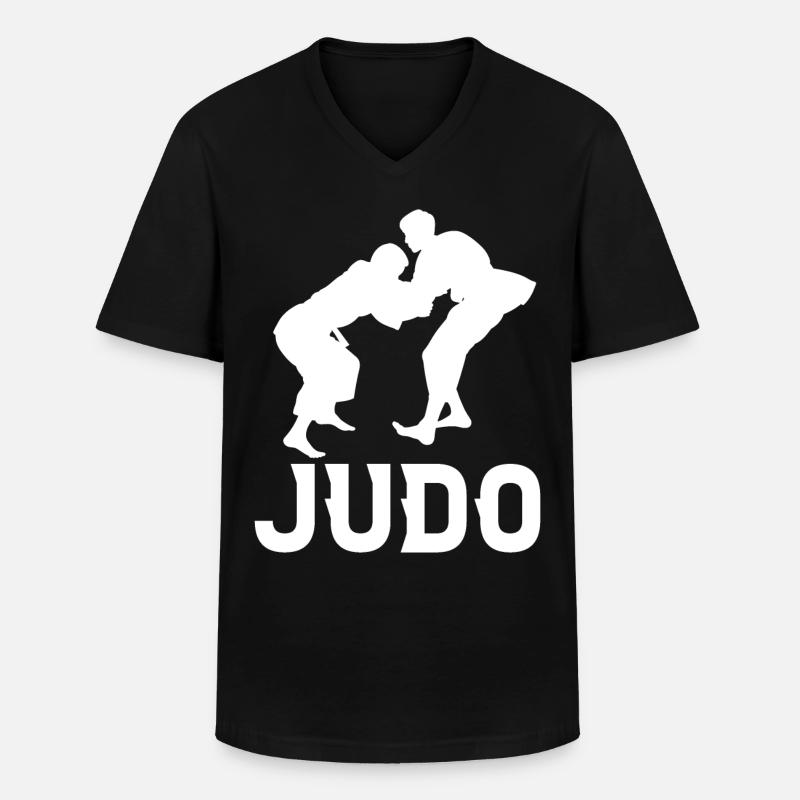 Judo - Männer-T-Shirt mit V-Ausschnitt - Schwarz