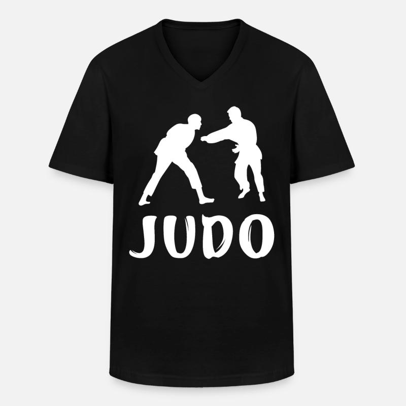 Judo - Männer-T-Shirt mit V-Ausschnitt - Schwarz