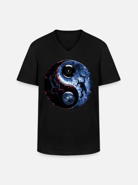 Yin Yang - Men's V-Neck T-Shirt - black