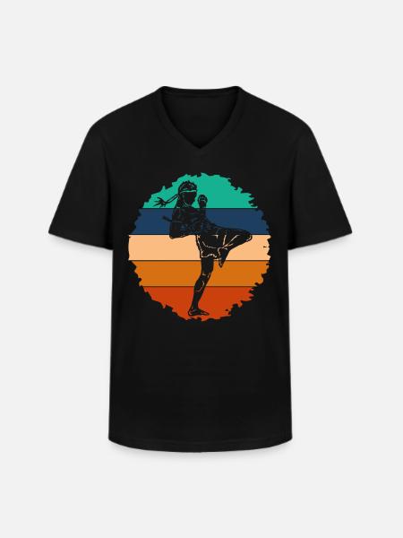 Muay Thai - Men's V-Neck T-Shirt - black