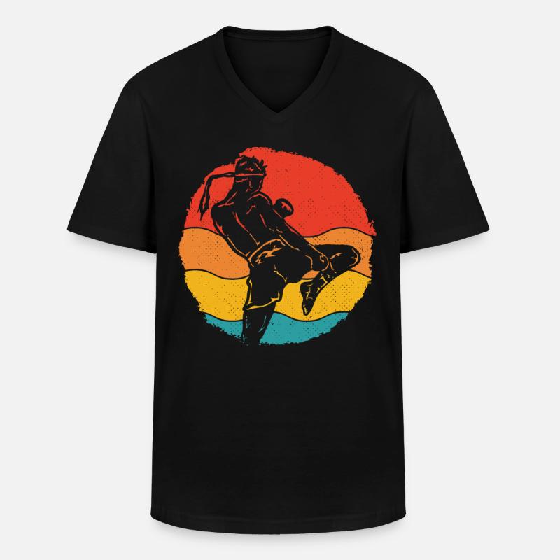 Muay Thai - Männer-T-Shirt mit V-Ausschnitt - Schwarz