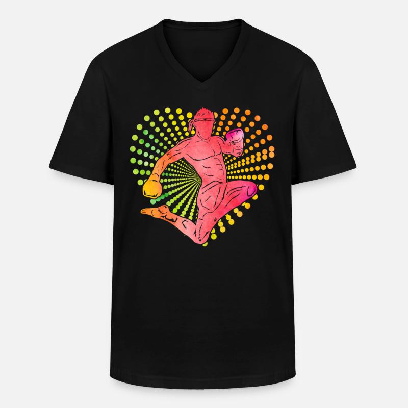 Muay Thai - Männer-T-Shirt mit V-Ausschnitt - Schwarz
