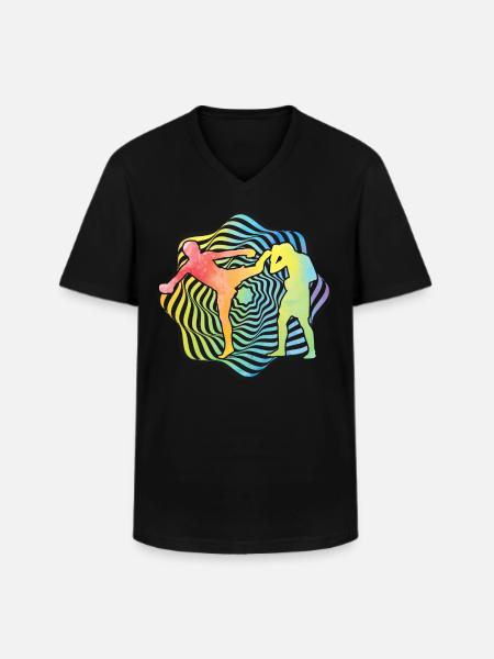 Muay Thai - Men's V-Neck T-Shirt - black