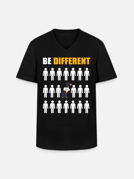 Sei anders Aikido - Männer-T-Shirt mit V-Ausschnitt - Schwarz