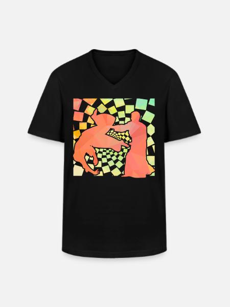Aikido - Men's V-Neck T-Shirt - black