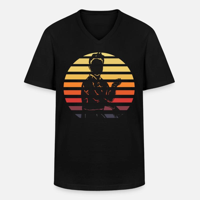 Wing Chun - Männer-T-Shirt mit V-Ausschnitt - Schwarz