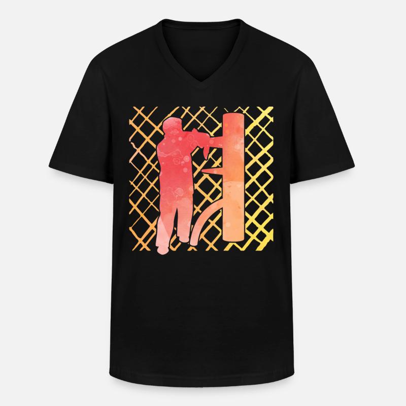 Wing Chun - Männer-T-Shirt mit V-Ausschnitt - Schwarz