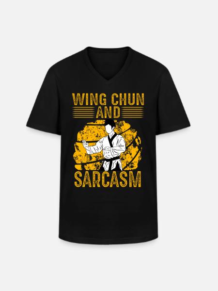 Wing Chun and Sarcasm - Men's V-Neck T-Shirt - black