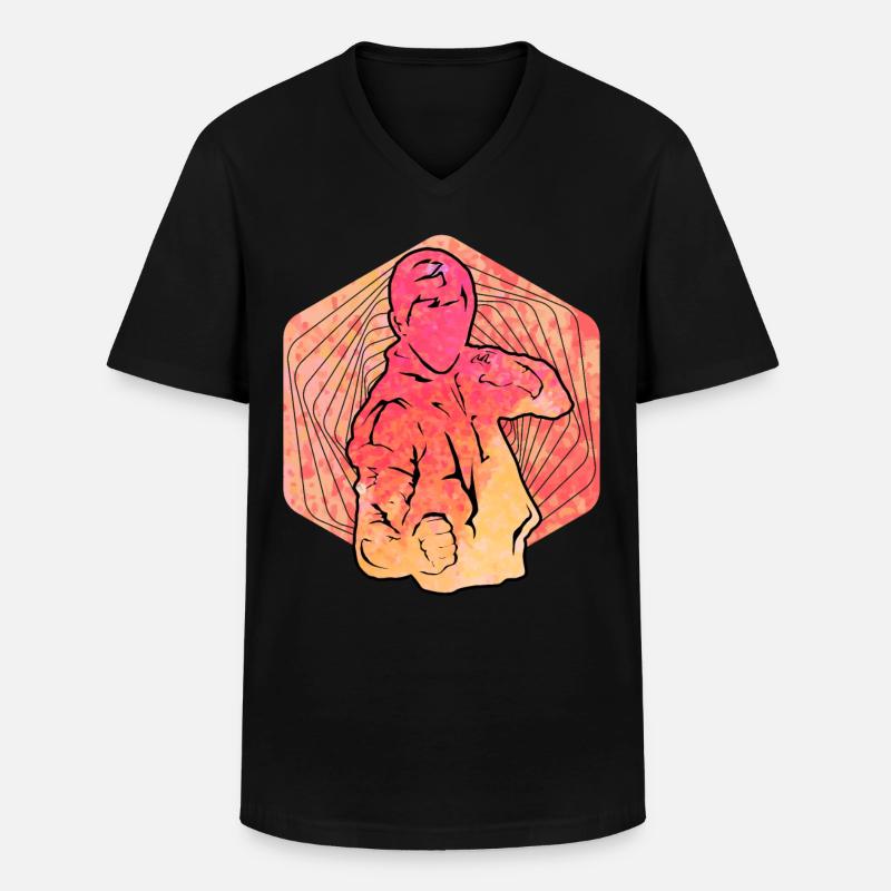 Wing Chun - Männer-T-Shirt mit V-Ausschnitt - Schwarz